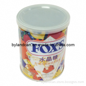 Tin Can for Packaging Candy with Plastic Cap